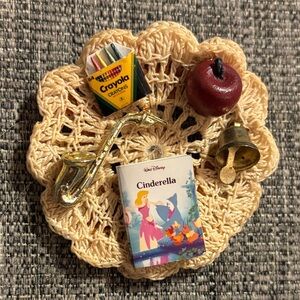 Homemade Disney Cinderella Book Crayons Saxophone Bell Crotchet Doll Like